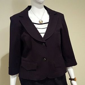 Couryenay Women's Stretch Pocket Black-Blue Blazer Size 8